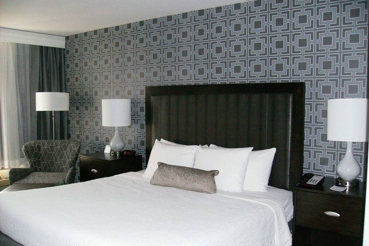 standard room, 1 queen bed, accessible, non smoking | 1 bedroom, in-room safe, desk, laptop workspace