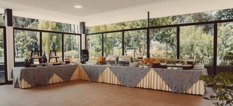 Outdoor banquet area