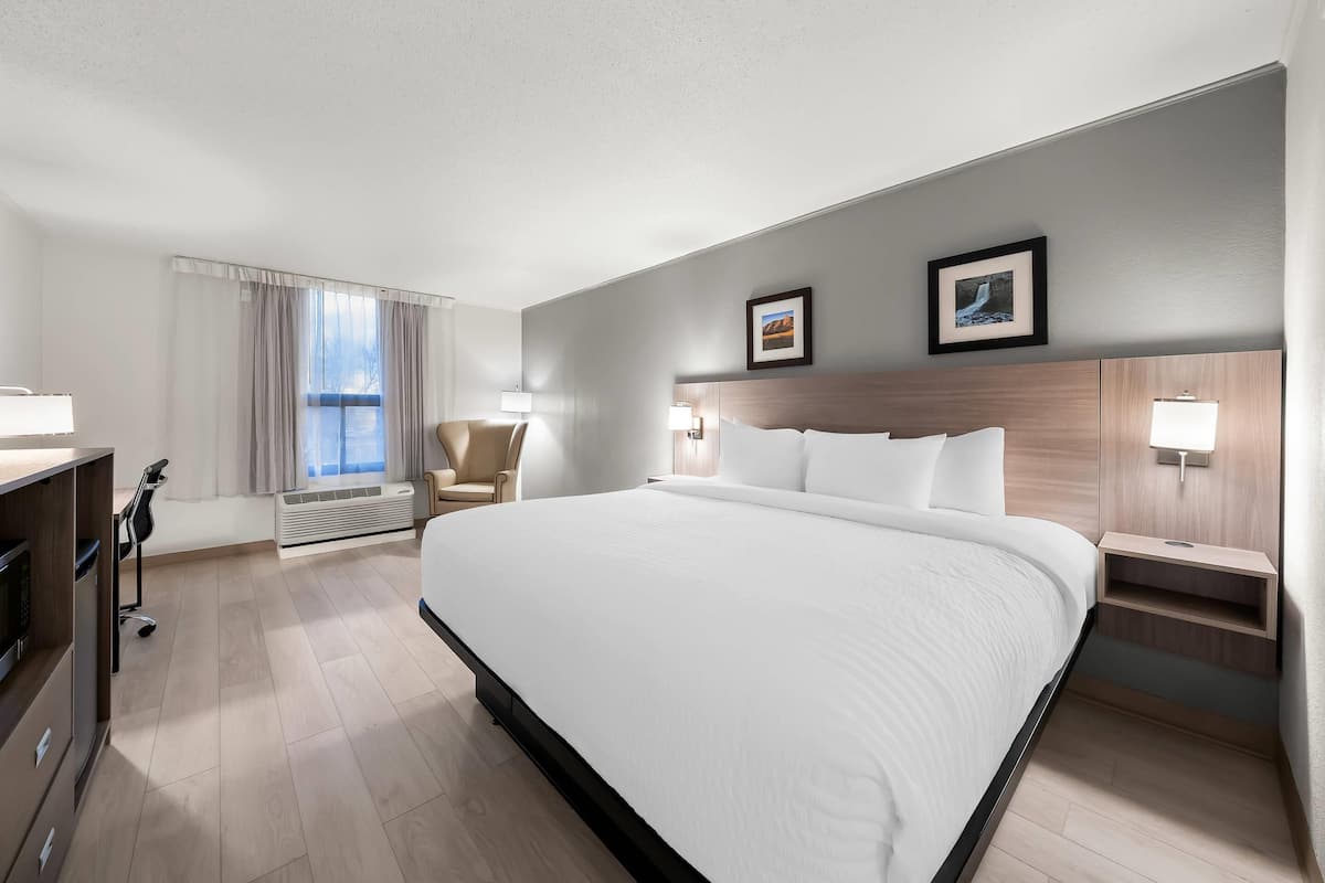Room, 1 King Bed, Accessible, Non Smoking | Desk, laptop workspace, free WiFi, bed sheets
