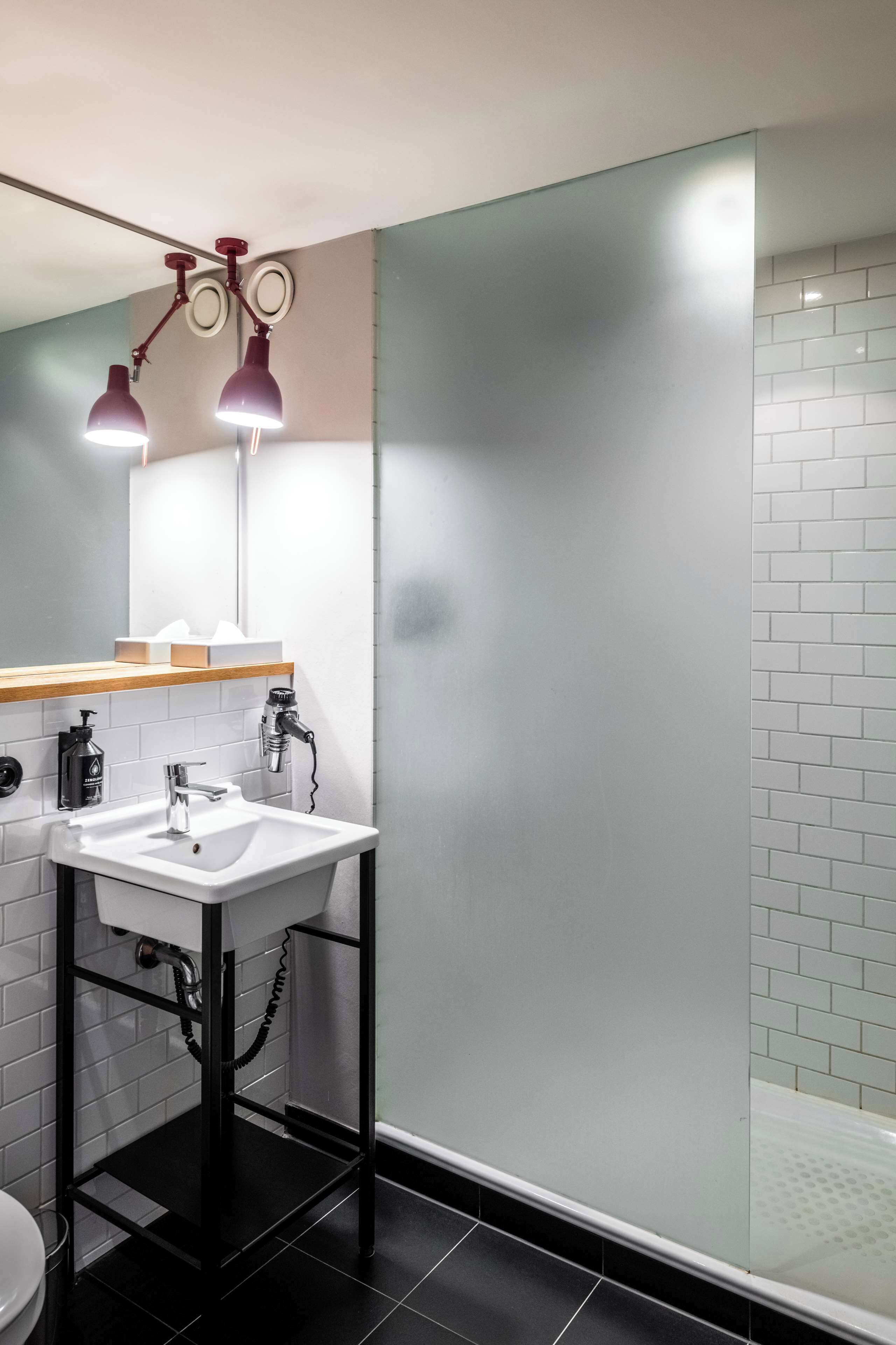 shower, rainfall showerhead, designer toiletries, hair dryer