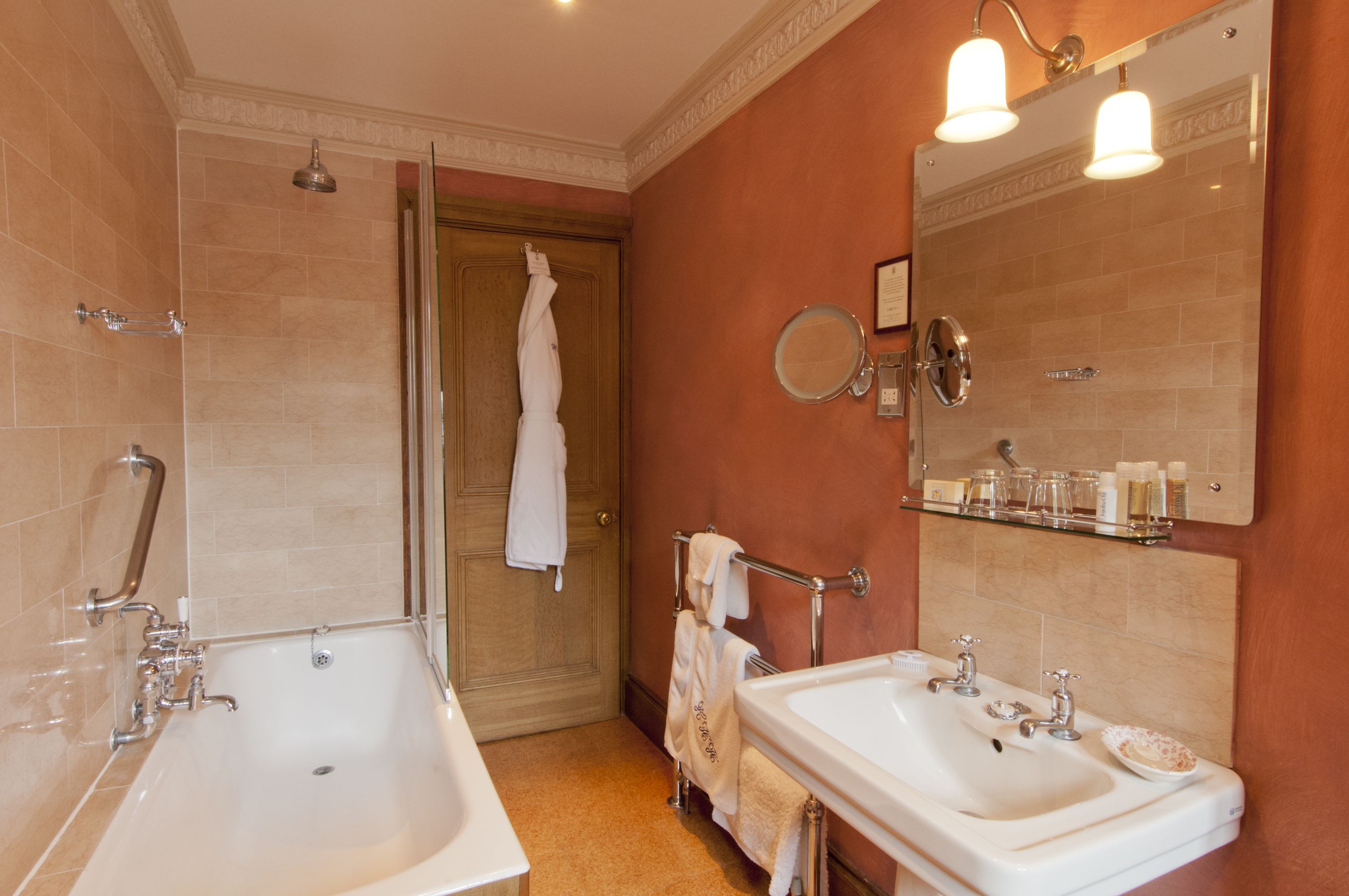 royal room (four poster) | bathroom | combined shower/bathtub, free toiletries, hair dryer, bathrobes