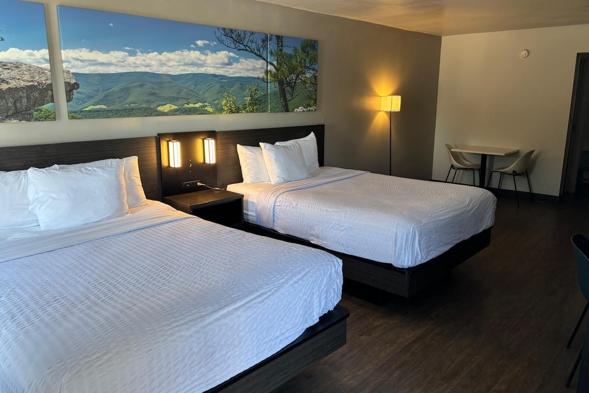 Suite, 2 Queen Beds, Non Smoking | Living area | LED TV