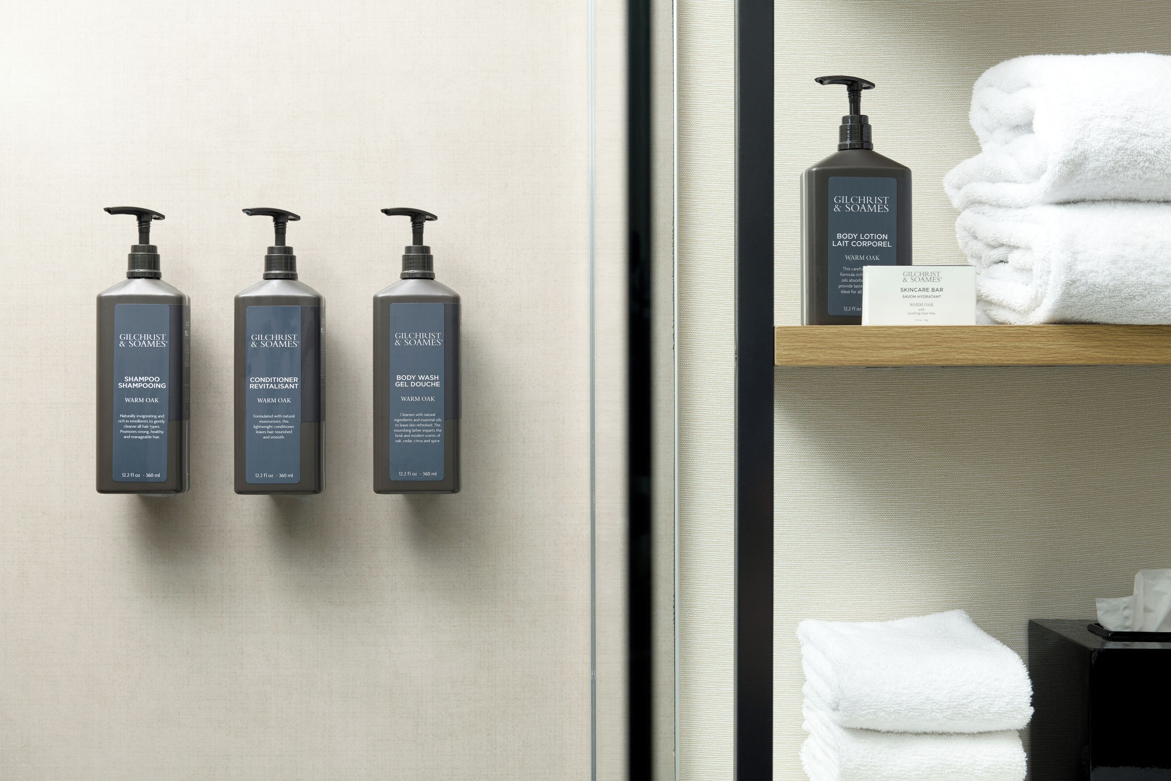 free toiletries, hair dryer, towels, soap