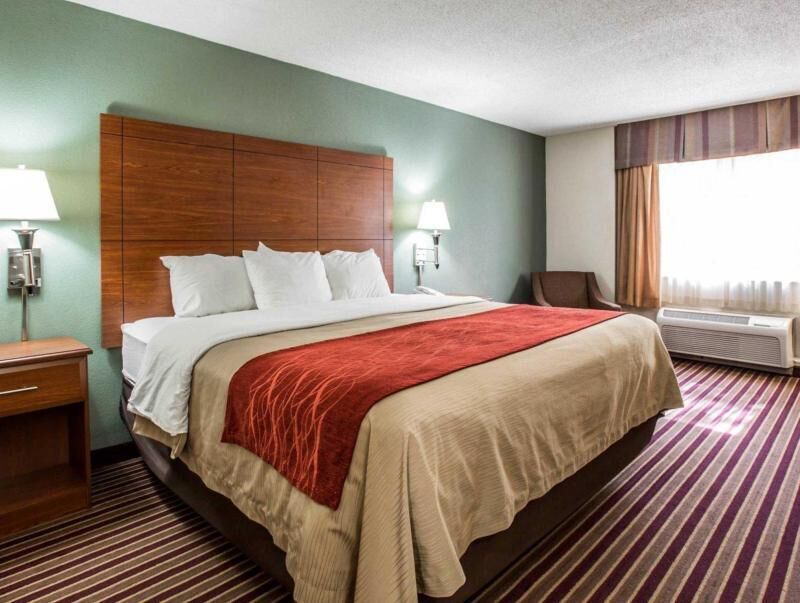 Premium bedding, pillowtop beds, desk, laptop workspace