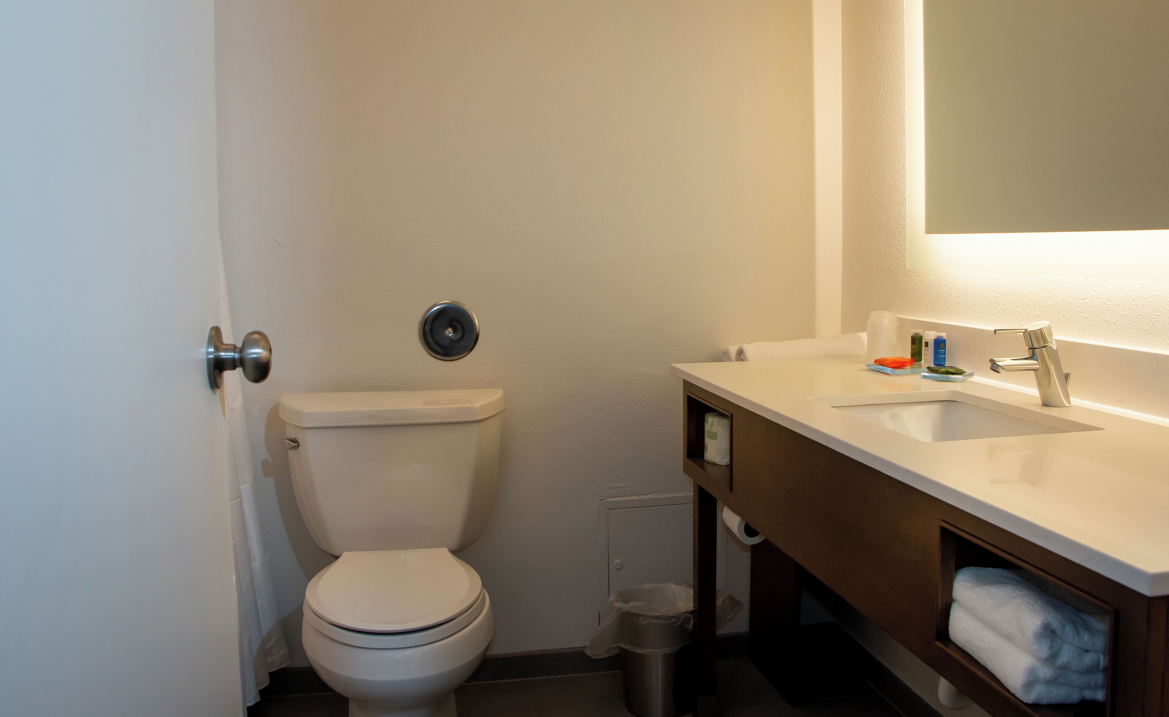 free toiletries, hair dryer, towels