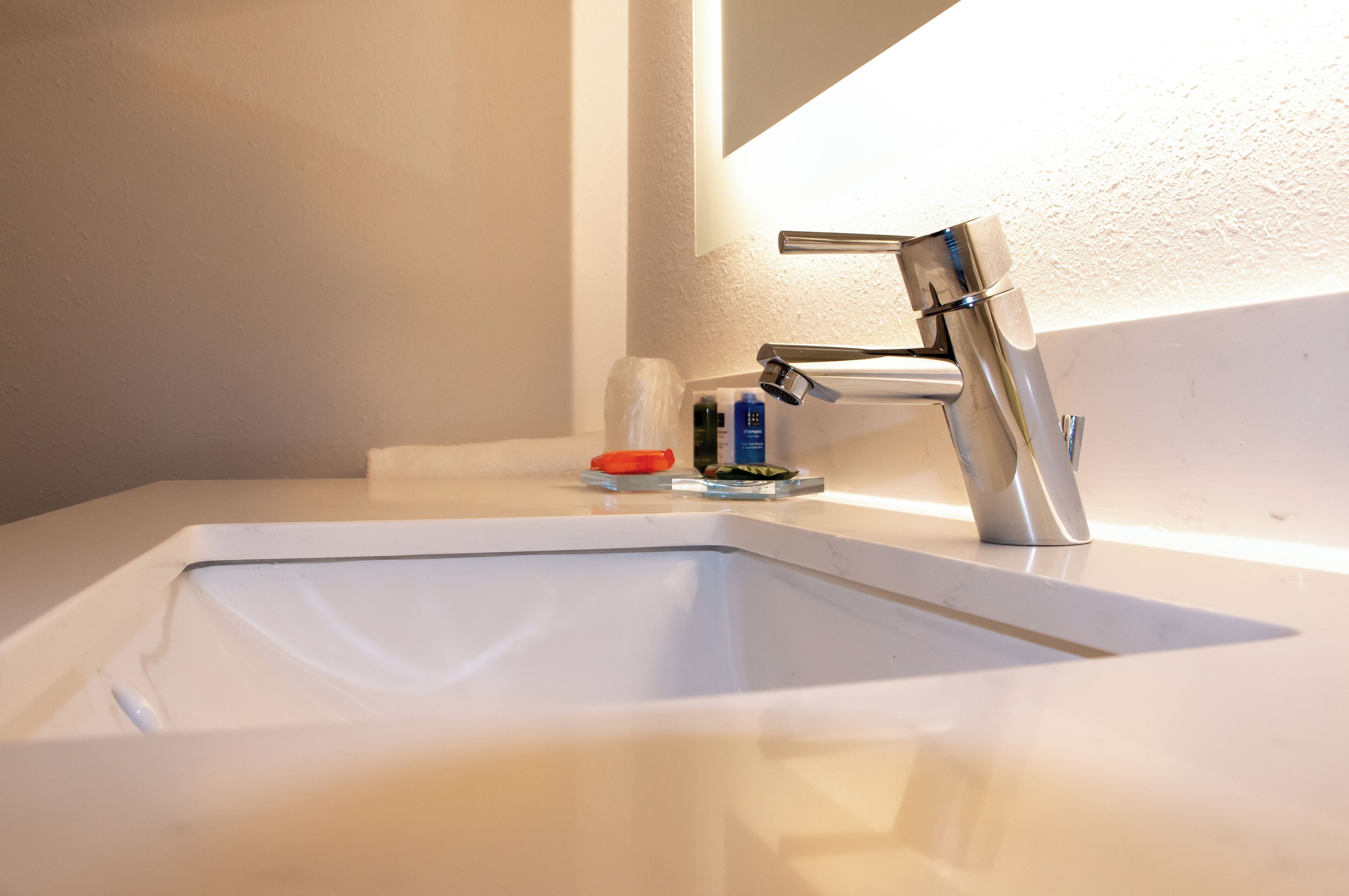 free toiletries, hair dryer, towels