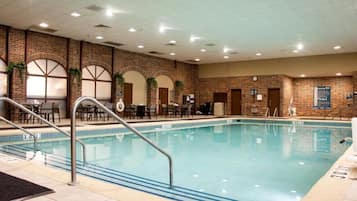 Indoor pool, open 6:30 AM to 11:00 PM, sun loungers