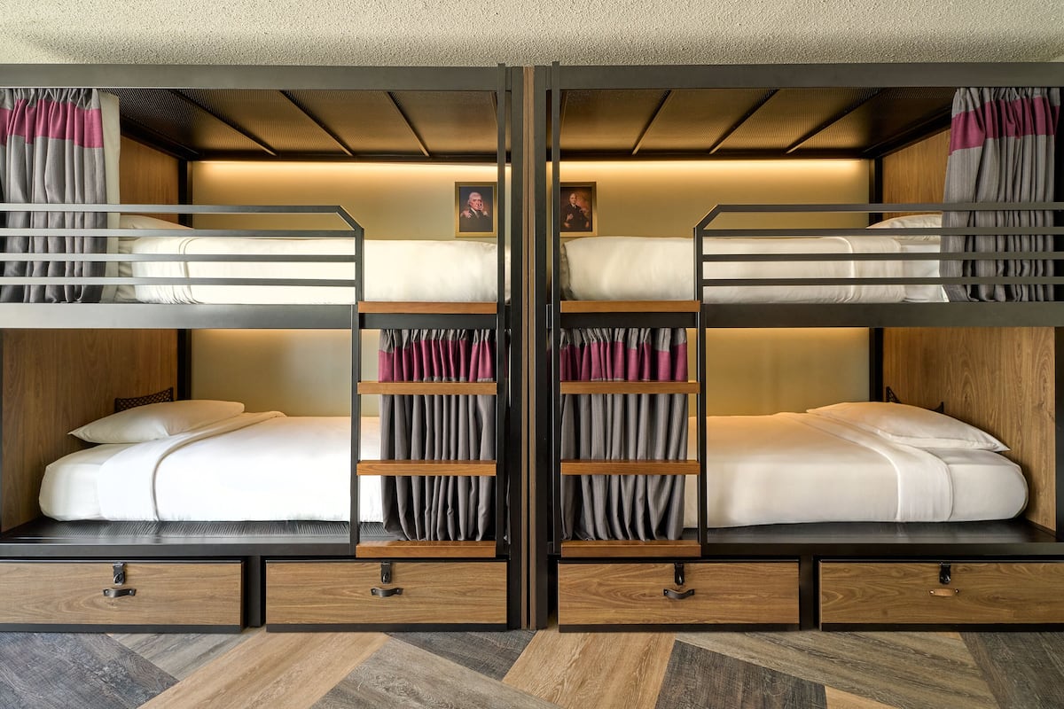 Laptop workspace, free WiFi, bed sheets