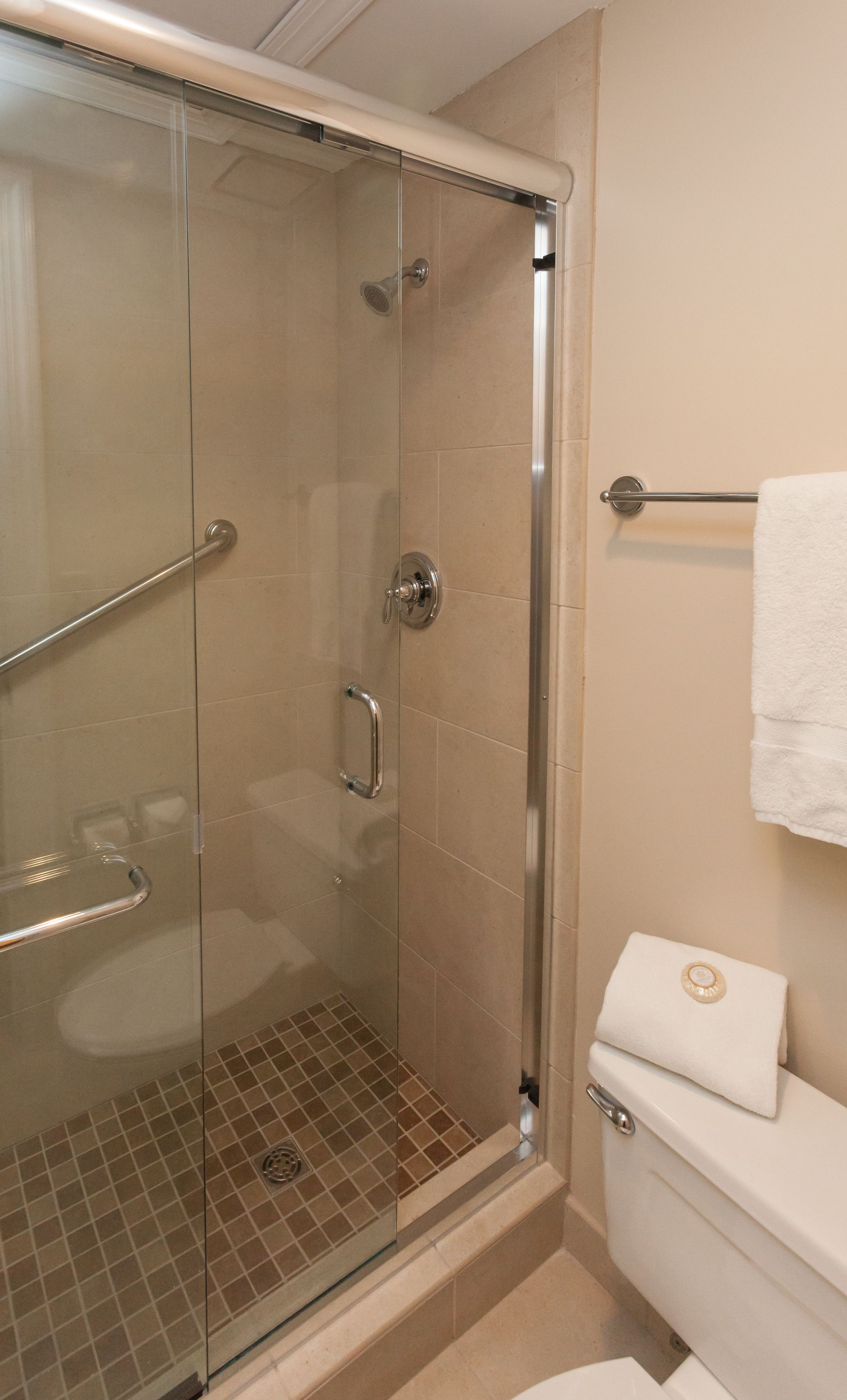 free toiletries, hair dryer, towels