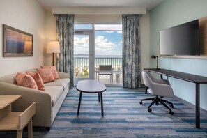 Suite, 1 King Bed with Sofa bed, Beachfront | Living area | LCD TV - Fairfield Inn & Suites by Marriott Pensacola Beach (Pensacola Beach)