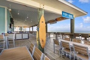 Amerikanische Küche, Blick auf den Strand 
