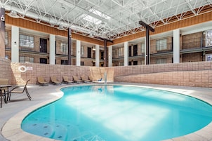 Indoor pool, open 9:00 AM to 9:00 PM, sun loungers