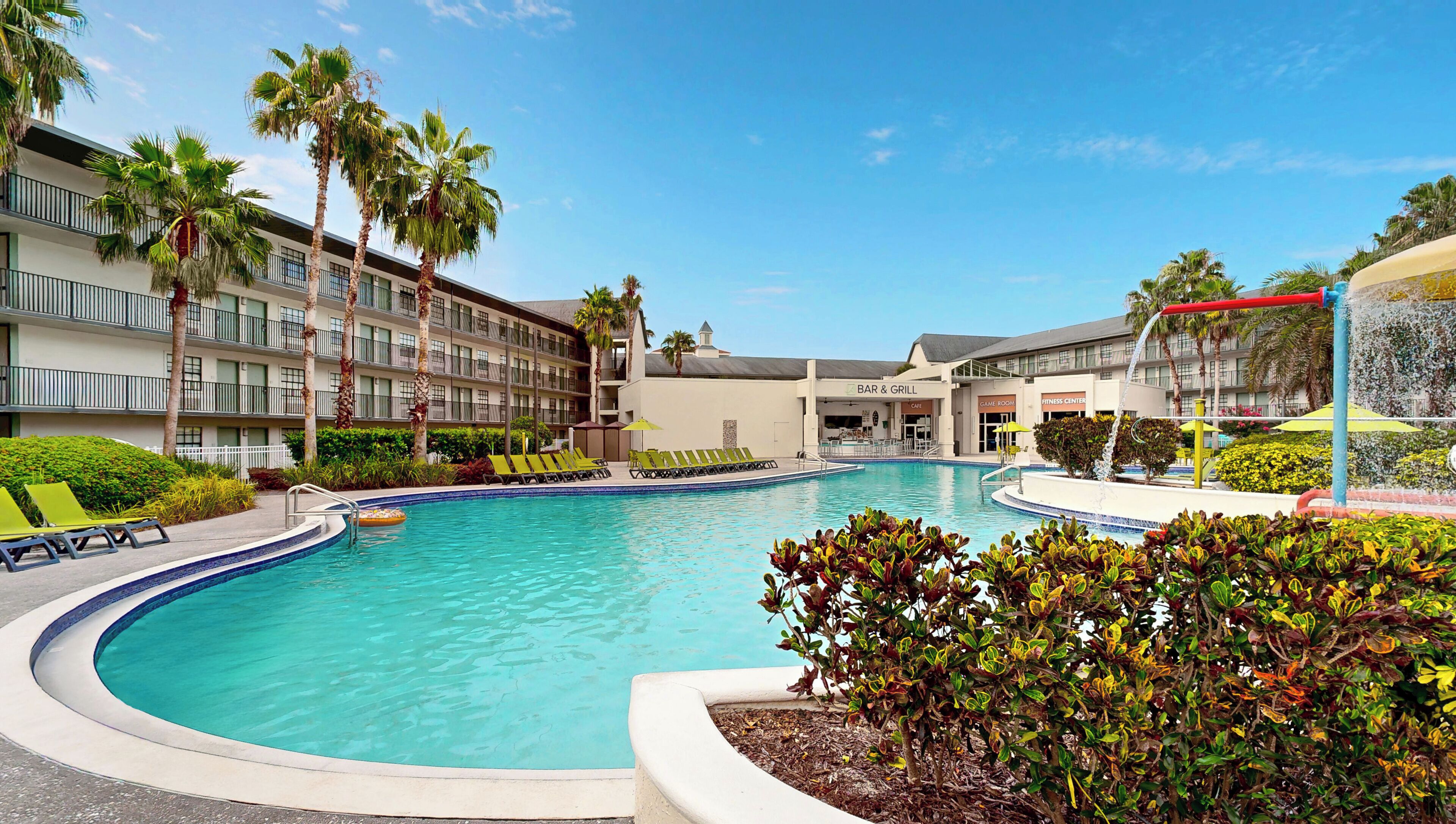 Outdoor pool, open 7:00 AM to 11:00 PM, pool umbrellas, sun loungers