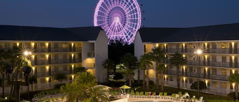 Outdoor pool, open 7:00 AM to 11:00 PM, pool umbrellas, pool loungers