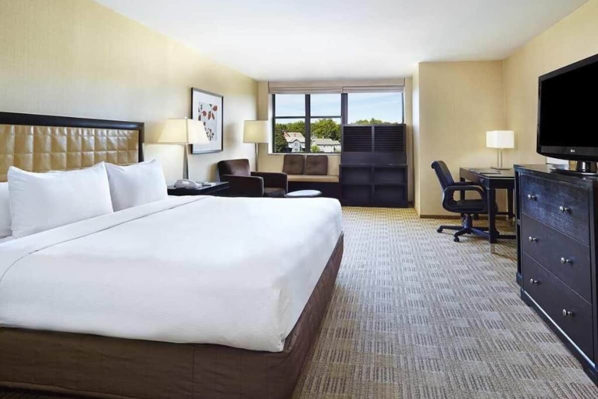 Premium bedding, down comforters, pillowtop beds, in-room safe