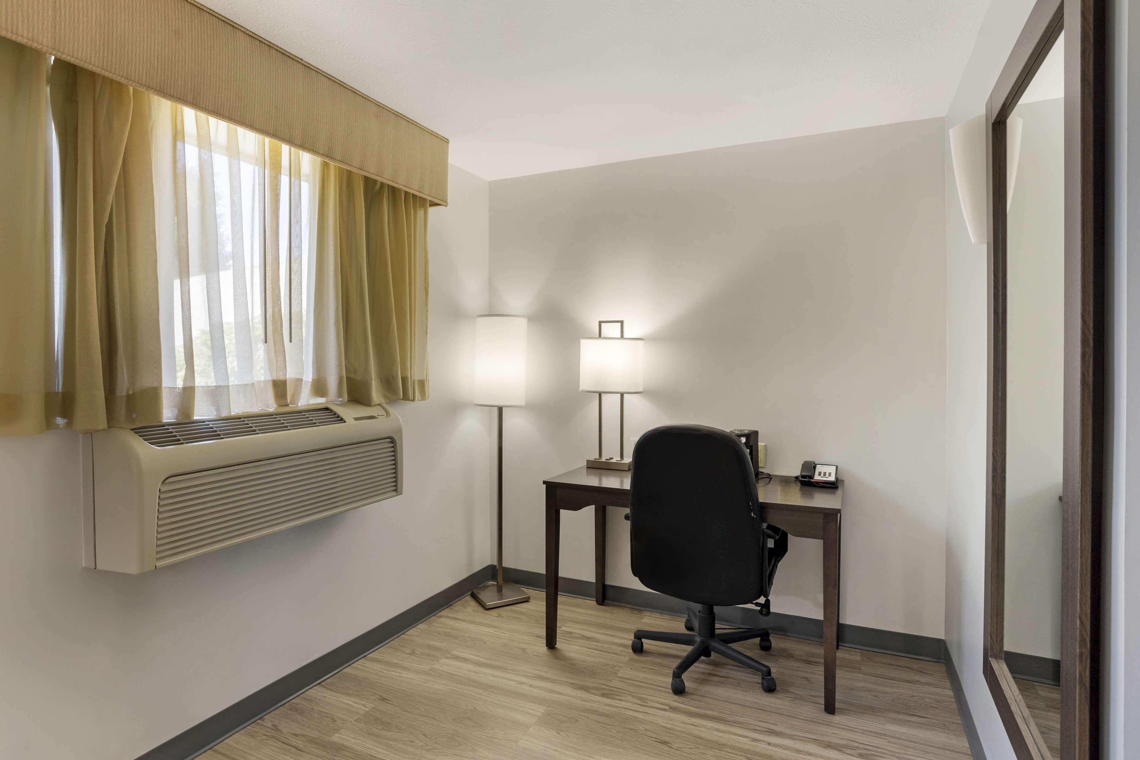 standard room, 2 double beds, accessible, refrigerator & microwave (walk-in shower) | 1 bedroom, pillow-top beds, laptop workspace, blackout curtains