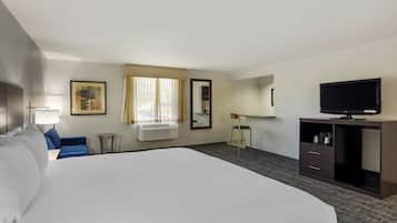 Pillowtop beds, laptop workspace, blackout drapes, iron/ironing board