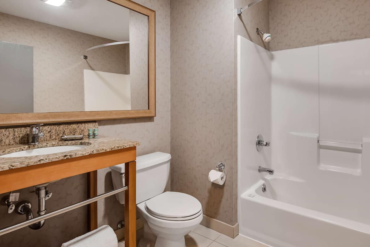Free toiletries, hair dryer, towels, soap