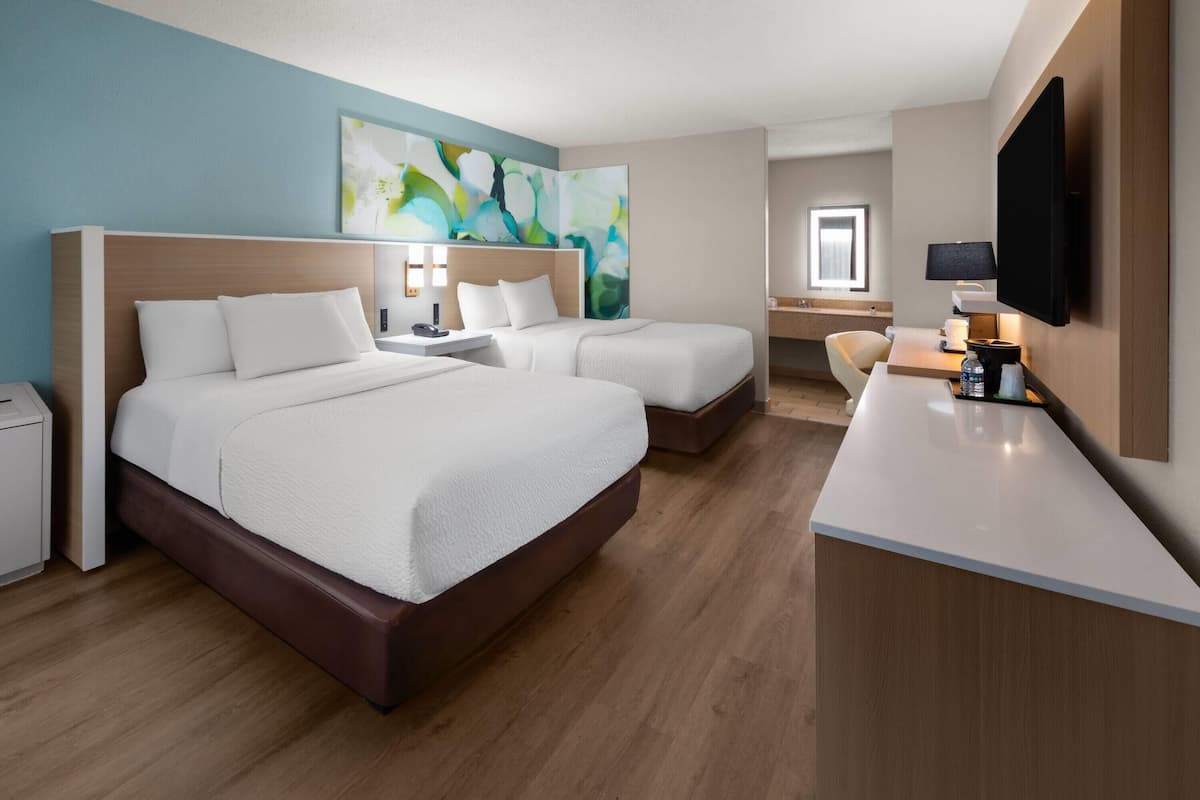 Room, 2 Queen Beds, Non Smoking | Hypo-allergenic bedding, desk, laptop workspace, blackout drapes