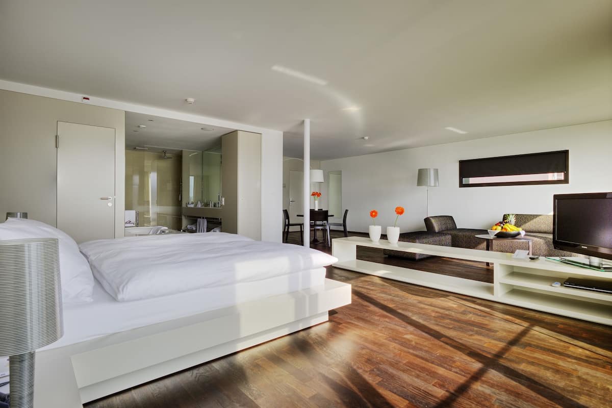 lake view deluxe suite room | 1 bedroom, hypo-allergenic bedding, minibar, in-room safe