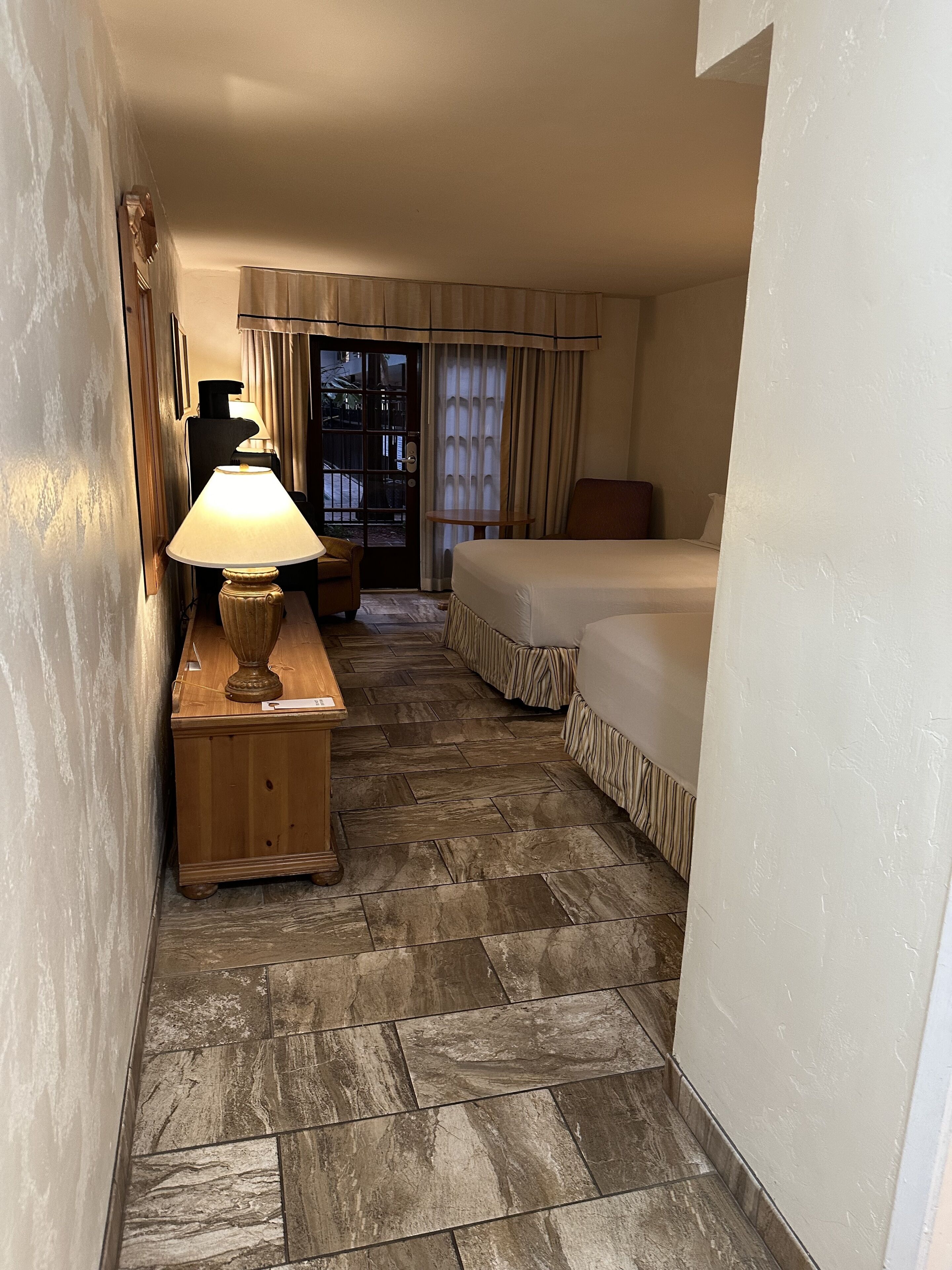 deluxe room, 2 queen beds, non smoking | pillow-top beds, desk, blackout curtains, iron/ironing board