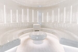 Sauna, steam room, body treatments, aromatherapy, hot stone massages