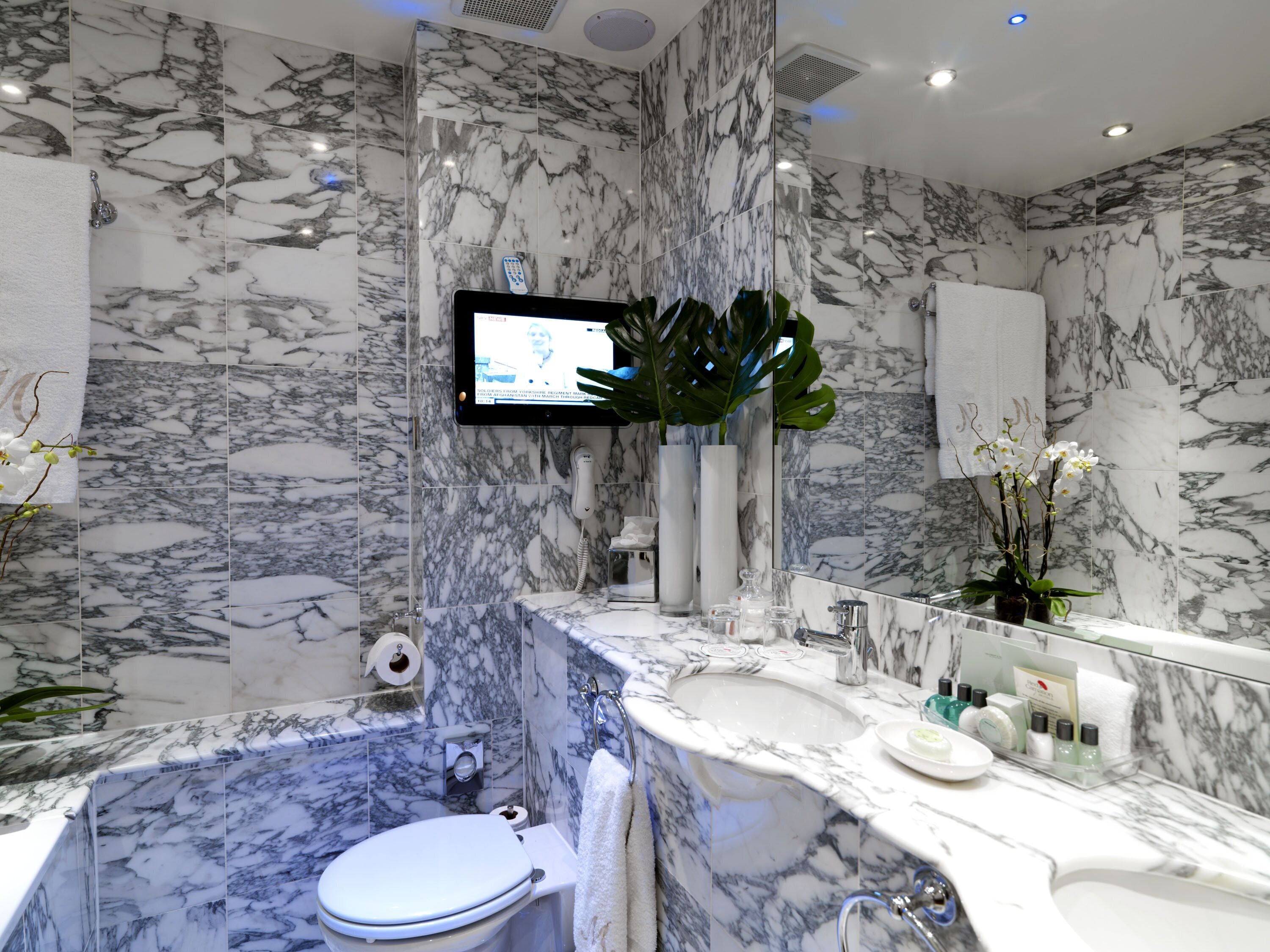 suite (9) master) | bathroom | combined shower/bathtub, designer toiletries, hair dryer, bathrobes