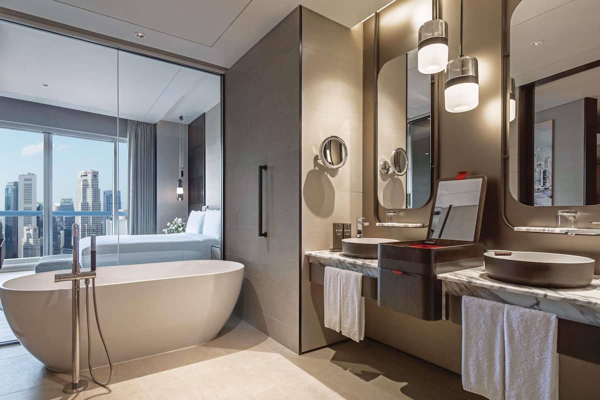 Eco-friendly toiletries, hair dryer, bathrobes, slippers