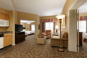 Suite, Multiple Beds, Non Smoking | Living area | 47-inch LCD TV with cable channels, TV, DVD player