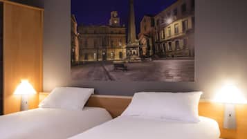 Standard Room, 2 Twin Beds | In-room safe, desk, soundproofing, iron/ironing board