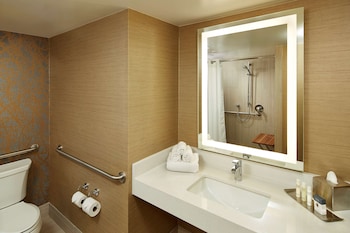 Shower, designer toiletries, hair dryer, towels at DoubleTree by Hilton Hotel Golf Resort Palm Springs