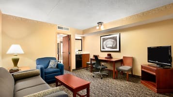 Desk, blackout curtains, iron/ironing board, free WiFi