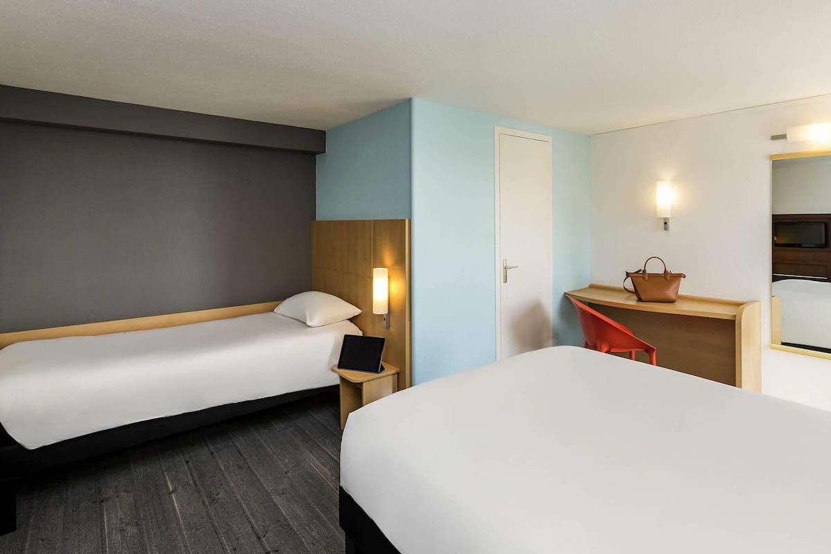 Desk, blackout curtains, iron/ironing board, free cots/infant beds