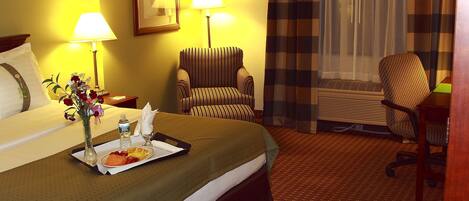 Hypo-allergenic bedding, desk, iron/ironing board