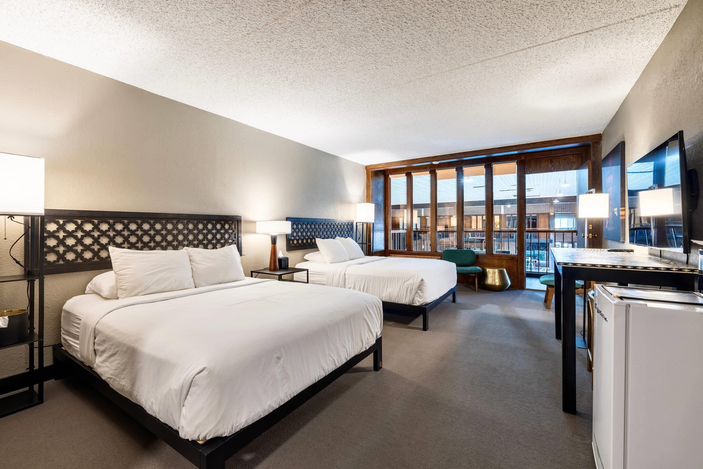 Standard Room, 2 Queen Beds, Non Smoking, Balcony (Pool View) | Hypo-allergenic bedding, pillowtop beds, individually decorated, desk