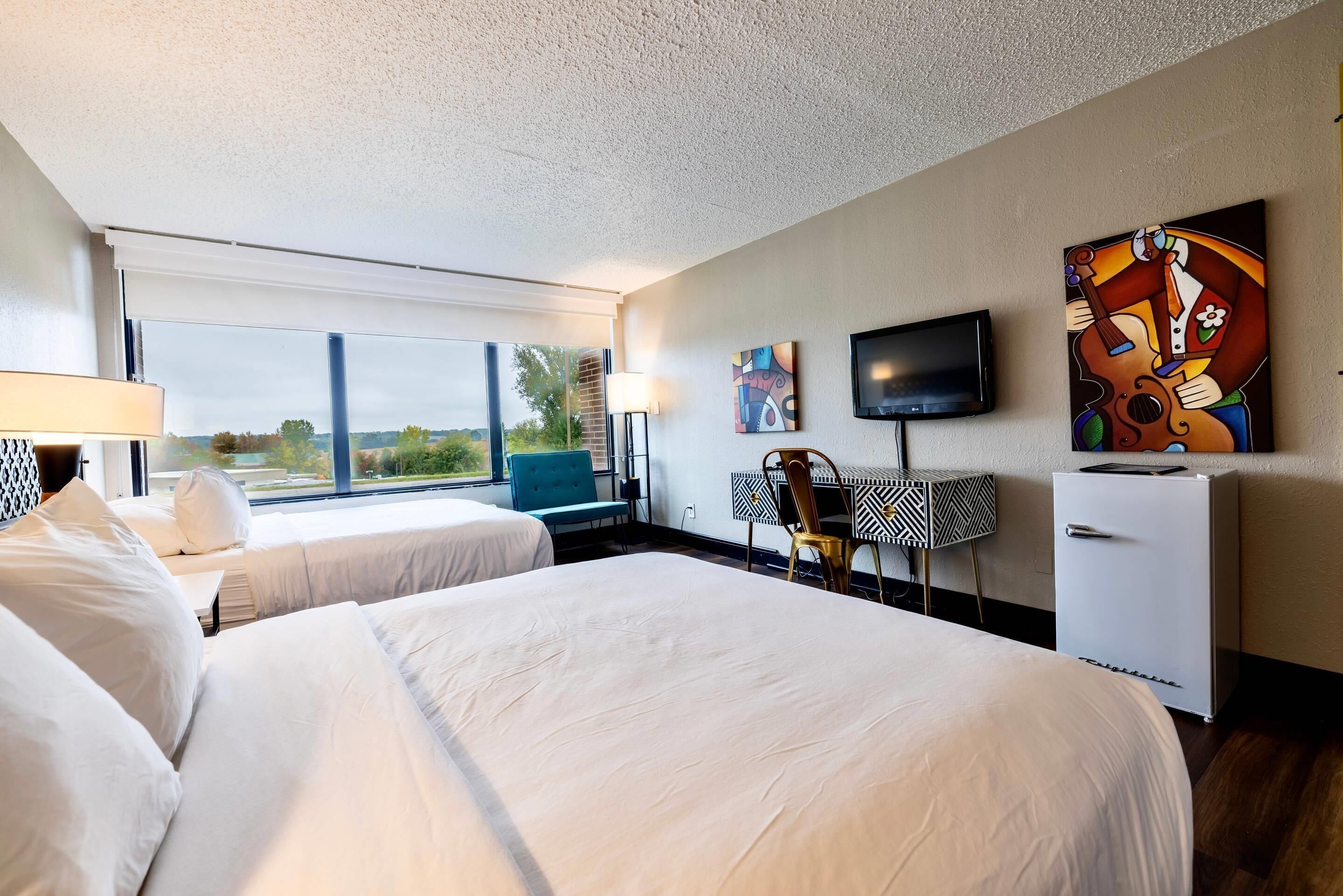 Rom – standard, 2 queensize-senger, ikke-røyk | Allergitestet sengetøy, senger med overmadrass og individuelt dekorert