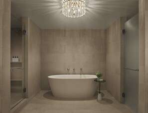 Grand Suite (Signature) | Bathroom | Designer toiletries, hair dryer, bathrobes, slippers