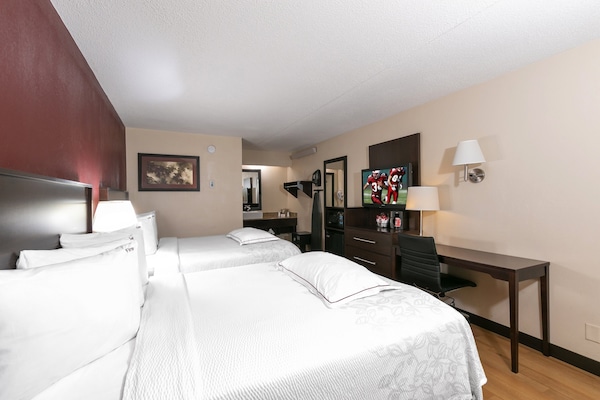 Premium Room, 2 Double Beds (Upgraded Bedding & Snack, Smoke Free) | Desk, laptop workspace, blackout drapes, cribs (free)