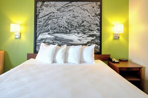 Escritorio, tabla de planchar con plancha, wifi gratis y ropa de cama 