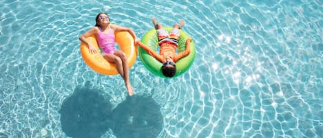 Outdoor pool, open 8:00 AM to 11:00 PM, pool umbrellas, pool loungers