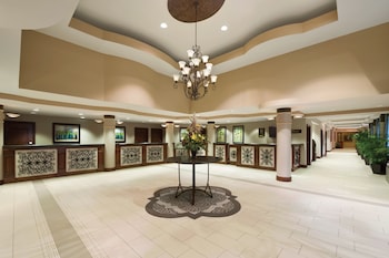 Hotel entrance and lobby at Buena Vista Suites Orlando