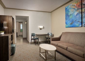 Room, 1 King Bed, Accessible (King Accessible Suite) | Hypo-allergenic bedding, in-room safe, desk, laptop workspace at Buena Vista Suites Orlando