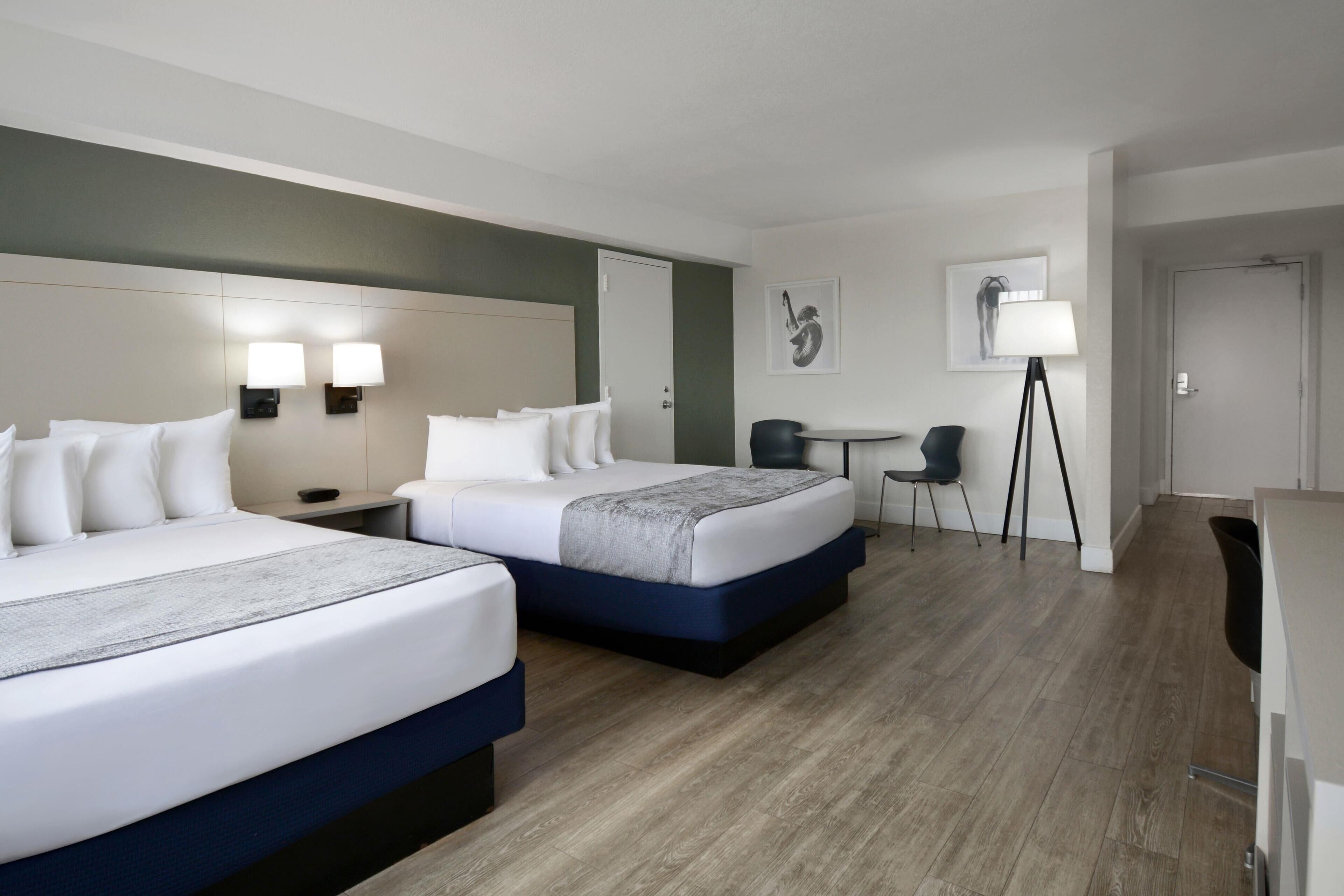 Room, 2 Queen Beds, Non Smoking, Tower | In-room safe, desk, laptop workspace, blackout drapes