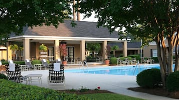 Outdoor pool, pool loungers