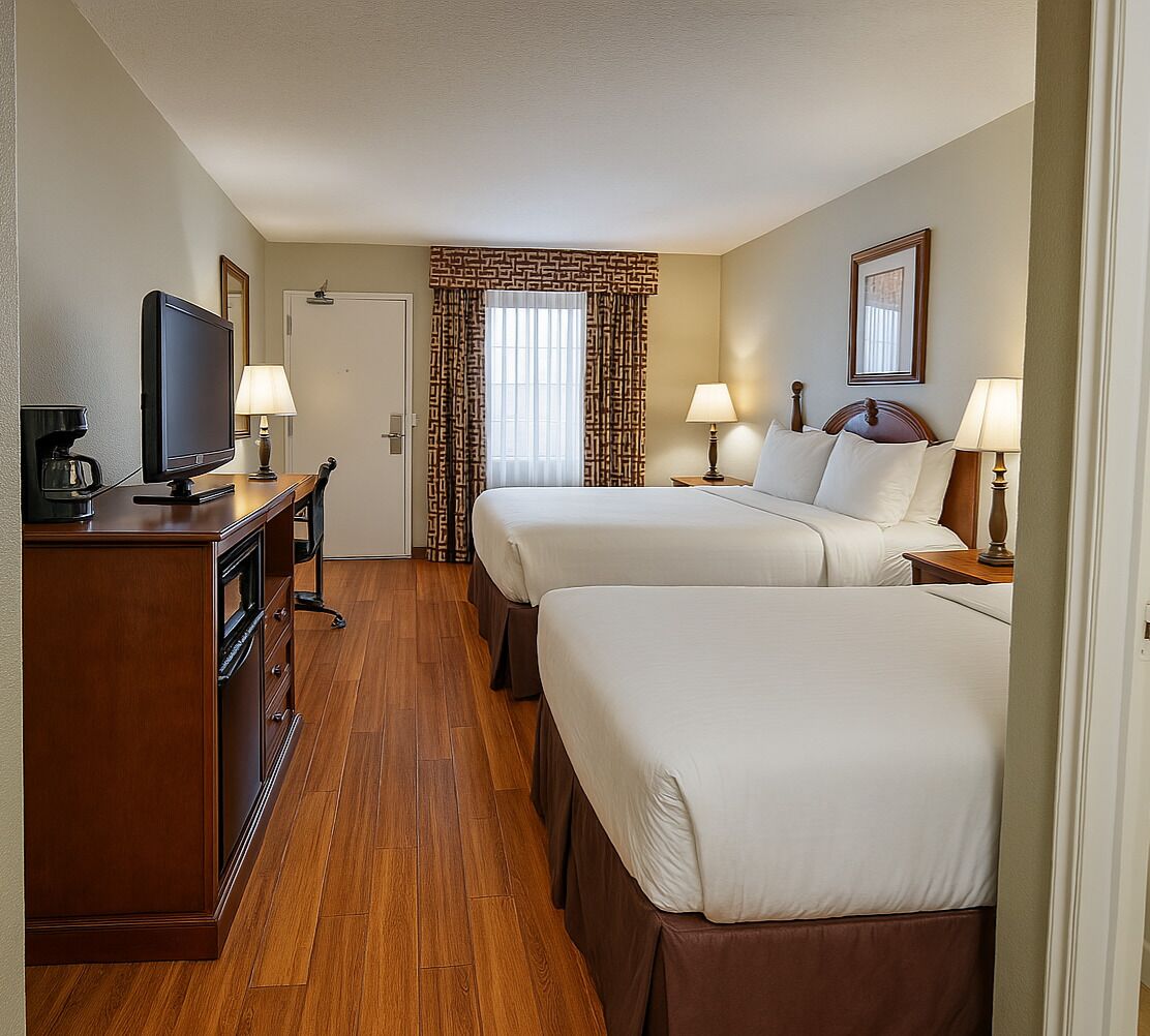 standard room, 2 queen beds | 1 bedroom, premium bedding, pillow-top beds, desk