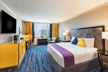 Hypo-allergenic bedding, down comforters, pillowtop beds, minibar at E-Central Downtown Los Angeles Hotel