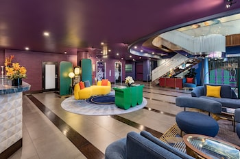 Reception area at E-Central Downtown Los Angeles Hotel