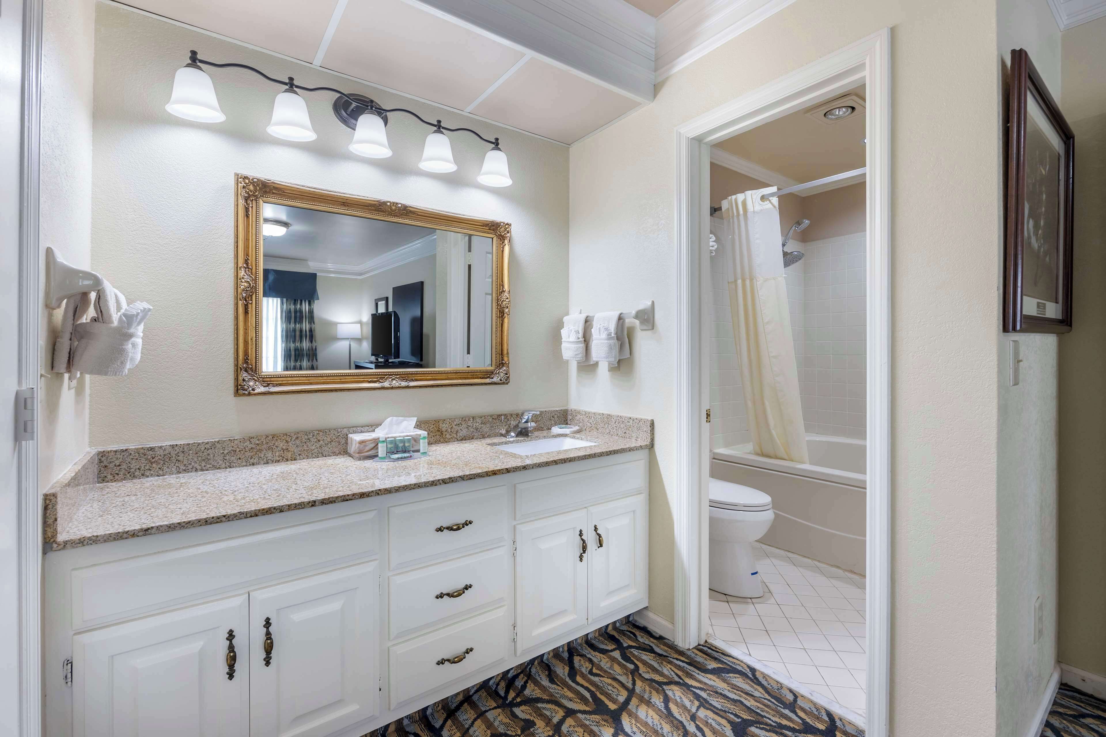 suite, 1 king bed, non smoking, kitchenette | bathroom | free toiletries, hair dryer, towels, soap