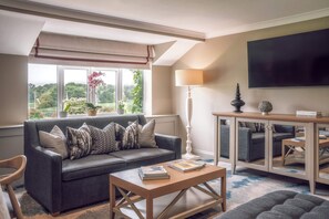 Superior kamer | Woonruimte | Een 32-inch plasmatelevisie met satellietzenders en een televisie