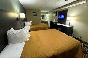 Standard Room, 2 Double Beds, Non Smoking | Desk, free WiFi, bed sheets
